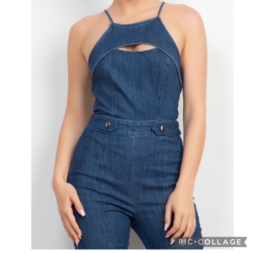 So Cute!! Dark Denim Jumpsuit - Picture 2 of 4